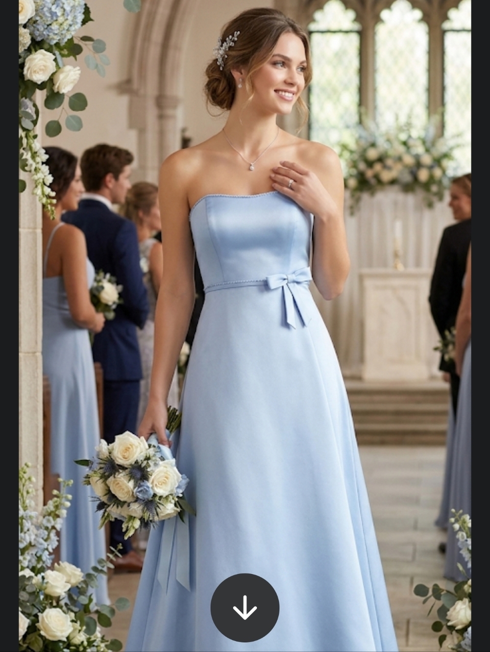 Mori Lee baby blue strapless evening gown 17/18 prom wedding